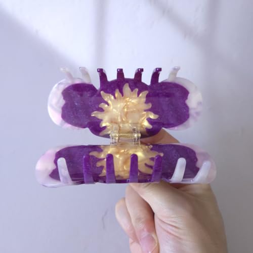 Purple Boho Sun Hair Clip - Stylish Acetate Claw for Women