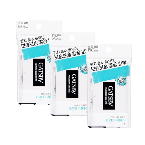 Gatsby Powdered Oil Blotting Paper for Oily Skin - 210 Sheets (3-Pack)