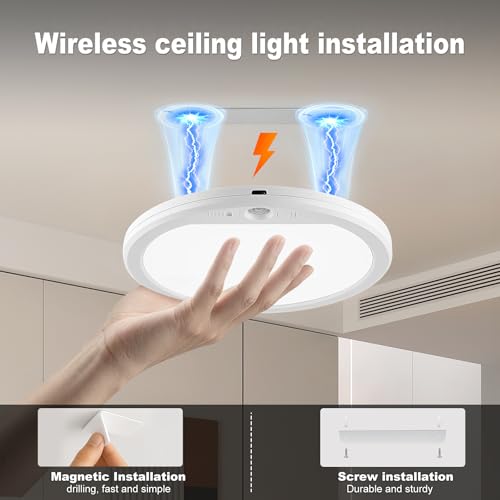 Rechargeable Motion Sensor Ceiling Light with Remote Control