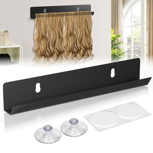 Matte Black Hair Extension Hanger - Tangle-Free Organizer for Styling & Drying