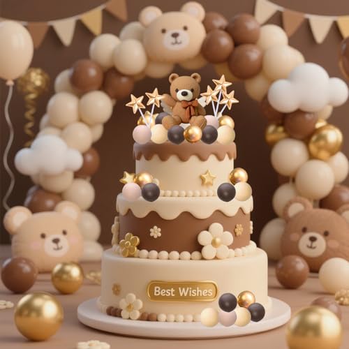 Bear Cake Toppers with Stars & Clouds for Baby Showers & Birthdays