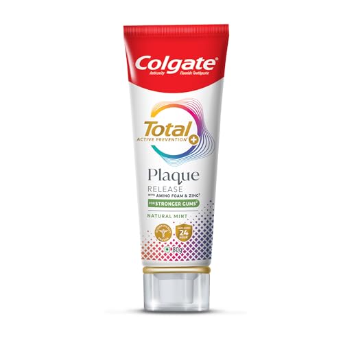 Colgate Total Plaque Release Toothpaste with Amino Foam & Zinc - Natural Mint, 80g