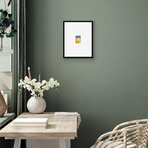 Americanflat 11x14 Slim Black Picture Frame with Mat - Shatter-Resistant Glass