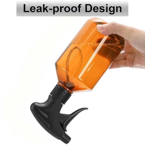 Bekith 6 Pack 17oz Refillable Plastic Spray Bottles with Adjustable Nozzle