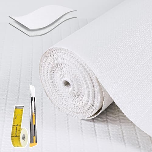 Non-Adhesive Shelf Liner 12in x 20FT - Waterproof & Non-Slip White