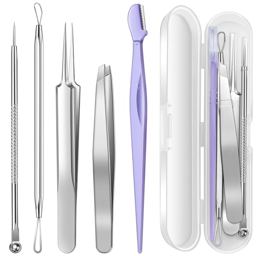 6-Piece Pimple Popper Tool Kit - Blackhead Remover & Extractor Set