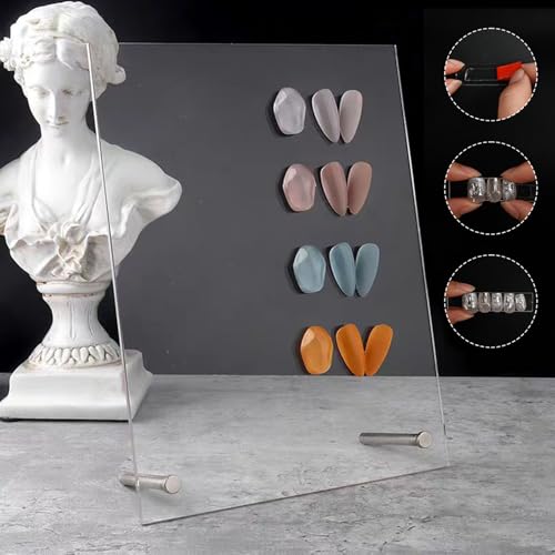 2pcs Acrylic Nail Display Boards for Nail Art Practice & Showcases