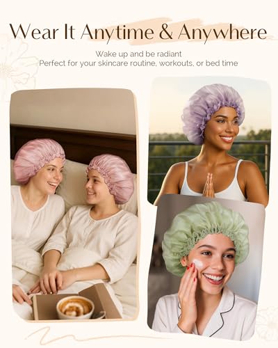 YANIBEST Breathable Satin Sleep Bonnet - Soft Hair Care Cap for Women