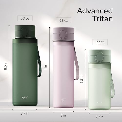 KIVY 32oz Slim Water Bottle - Lightweight, Leakproof & Dishwasher Safe