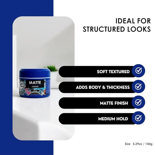 Rolda Matte Hair Paste for Men - Medium Hold Styling Clay, 5.29 fl oz