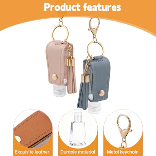 Dollform 12-Pack Hand Sanitizer Keychain Set Travel Bottles Empty 1oz Leak-Proof