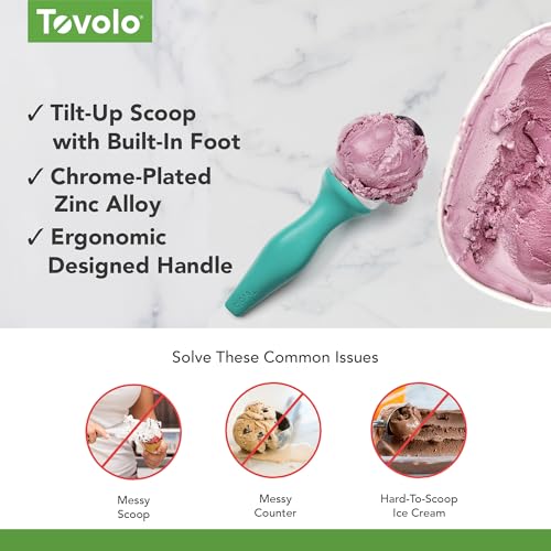 Tovolo Heavy Duty Ice Cream Scoop with Non-Slip Handle - Seafoam Green