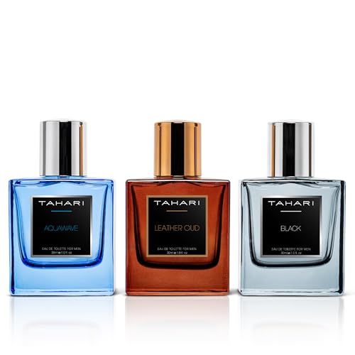 Men's Eau de Toilette Set - Leather Oud, Aquawave & Black 3x30ml by Tahari