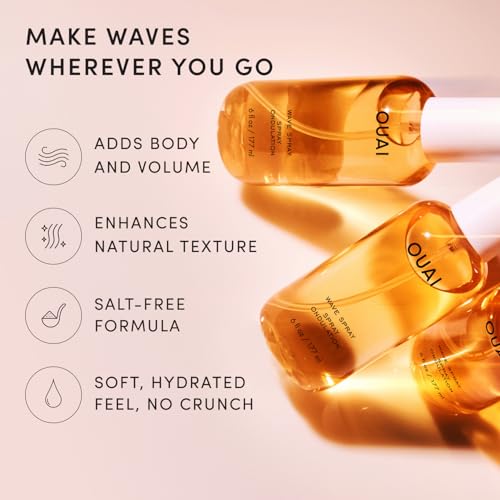 OUAI Travel Size Wave Spray for Hair - 3 fl oz - Beach Waves, Volume & Shine