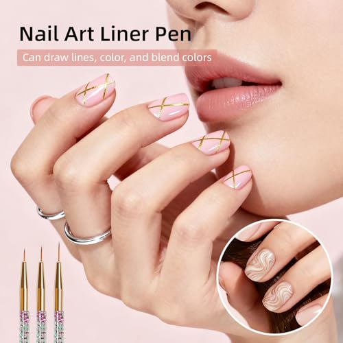 JODSONE 32-Piece Nail Art Brush Set with Dotting Tools & Pens
