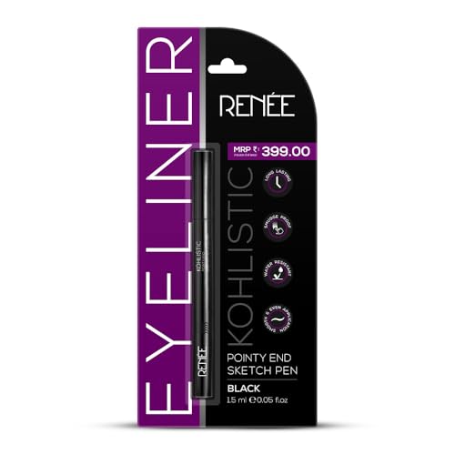 RENEE Black Pointy End Sketch Pen Eyeliner - Smudge Proof & Waterproof
