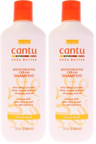 Cantu Moisturizing Cream Shampoo with Shea Butter, 13.5 fl oz (Pack of 2)