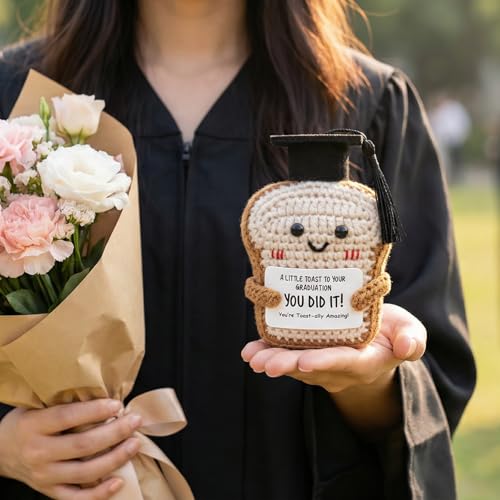 Handmade Graduation Gift Plush Toast with Card - You’re Toast-ally Amazing