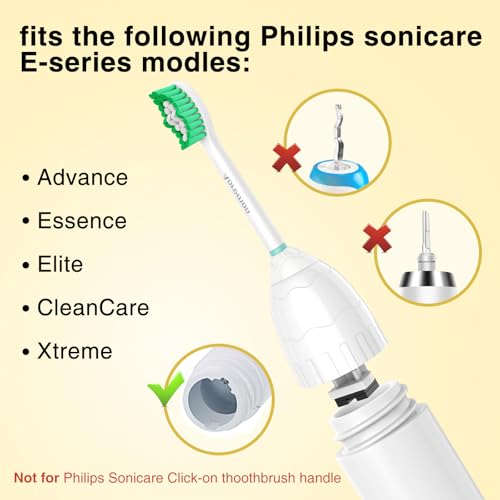 Aoremon Sonicare E-Series Replacement Toothbrush Heads, Green - 6 Pack