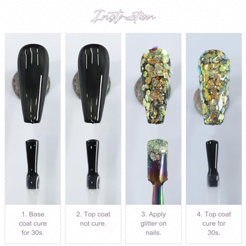 Laza 8-Color Iridescent Nail Art Glitter Powder Set