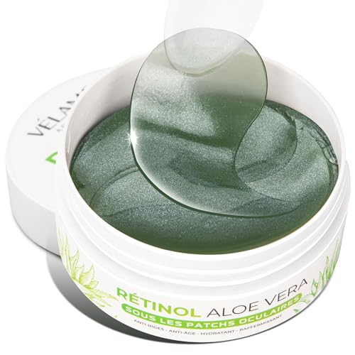 VELAMO ADVANCED Green Under Eye Patches - Aloe Vera & Retinol for Dark Circles, Puffiness & Wrinkles - 60 Pcs