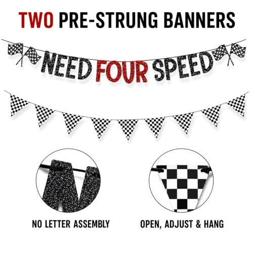 Need Four Speed Balloon & Banner Set for 4th Birthday Party