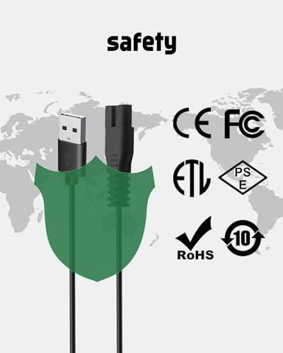 Manspot Charger Cable for HCW003A Trimmer - 3.3ft USB Fast Charging