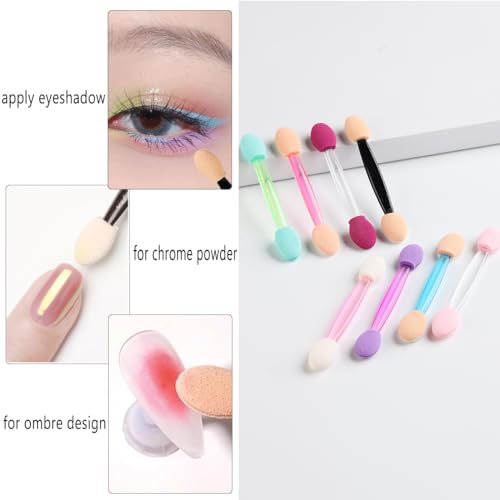 50PCS Chrome Nail Powder Applicator Brushes - Disposable Sponge Tools