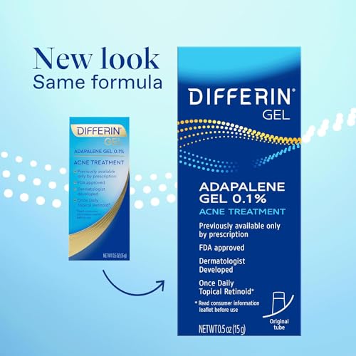 Differin Acne Treatment Gel with 0.1% Adapalene - 15g Tube