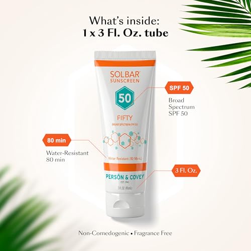 Solbar Fifty SPF 50 Sunscreen - Water-Resistant & Fragrance-Free, 3 Fl. Oz.