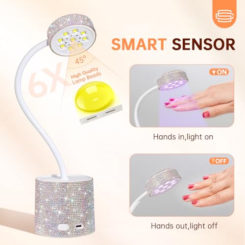 CHRISTINE SHELLY Cordless UV Nail Lamp, 27W Portable Gel Curing Light