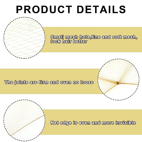 Blonde Ballet Bun Hair Net Set - 20 Elastic Mesh Nets & Pins