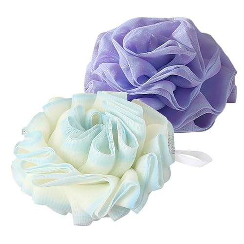 Gradient Purple & Blue Loofah Sponges 2-Pack for Gentle Exfoliation & Spa Bath