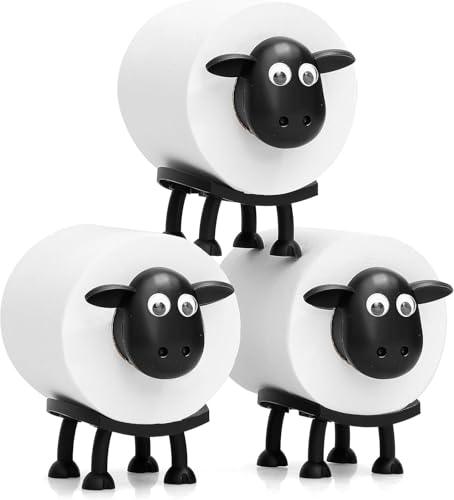3D Printed Black Sheep Toilet Paper Holder Set - Fun Bathroom Accessory