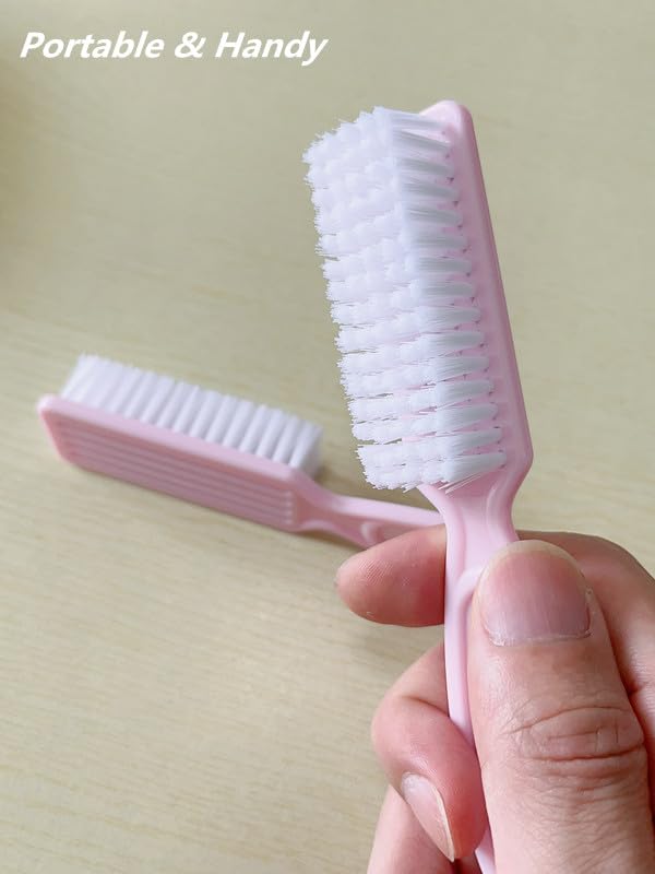 12-Pack Pink Nail Brushes with Grip Handle for Cleaning