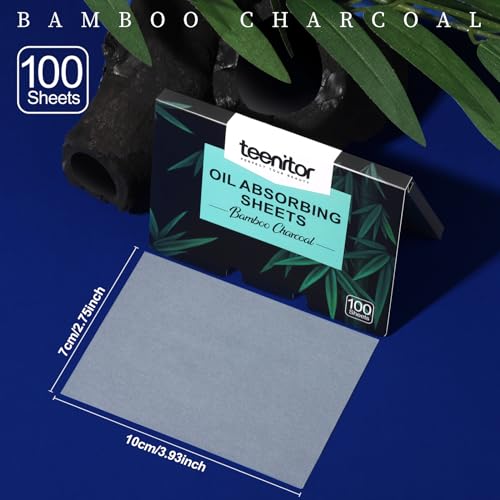Teenitor Bamboo Charcoal Blotting Paper - 1200 Sheets for Oily Skin