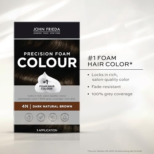 John Frieda Precision Foam Hair Color Dark Natural Brown 4N - Full Gray Coverage