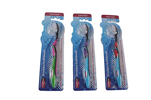 TOPMED ETS Smokers Toothbrush, Extra Hard Bristles, 6-Pack