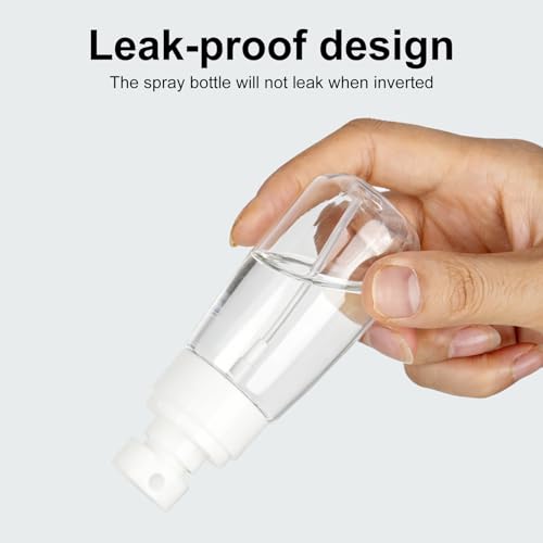 QIHANS 2 Pack Clear 2oz/60ml Leak-Proof Fine Mist Spray Bottles for Personal Care