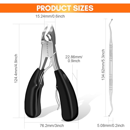 Makartt Ingrown Toenail Clipper Set - Stainless Steel Pedicure Kit