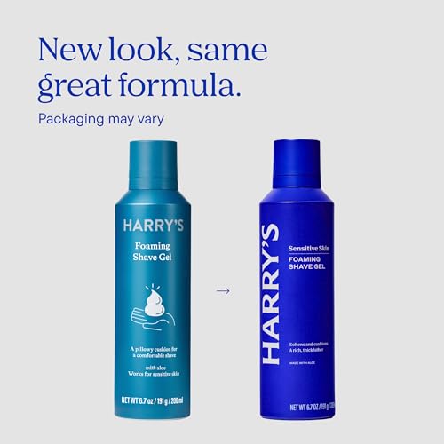Harry's Foaming Shave Gel for Men - 6.7 oz (Pack of 3) - Soothes Skin