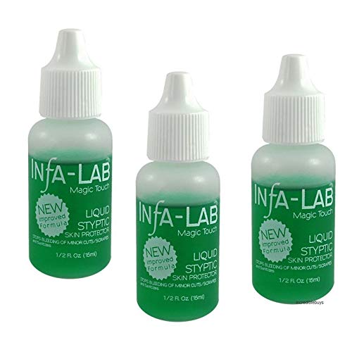 Infalab Magic Touch Liquid Styptic Skin Protector - Stops Bleeding, Soothes, 3 pcs