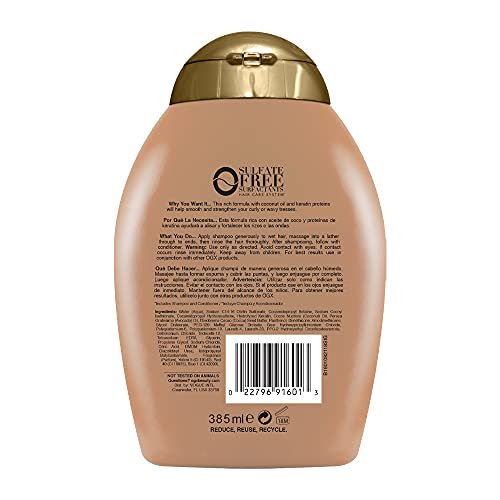OGX Keratin Therapy Shampoo 13 Fl Oz Pack of 2 Sulfate-Free Hair Smoothing