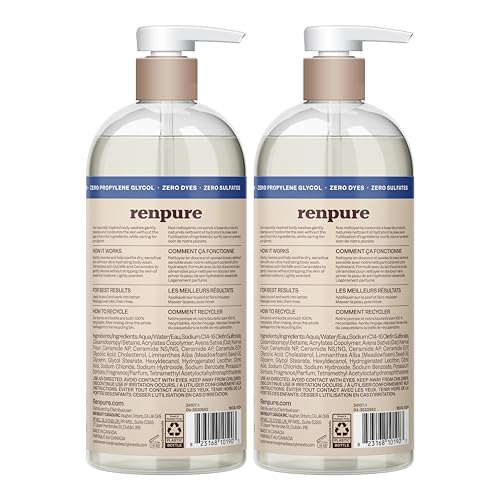 Renpure Oat Milk & Ceramides Body Wash Set for Sensitive Skin - 2x24oz