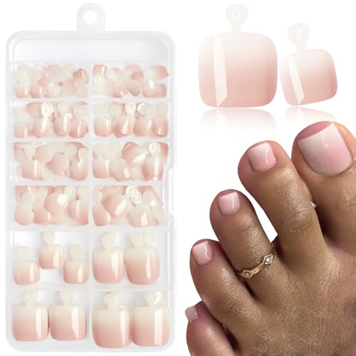Ombre LoveOurHome 120pc Press On Toenails Kit for Toes - Glue On Short Square False Nails