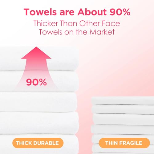 SOOWASH Ultra-Soft Disposable Face Towels, Pink - 60 Pack