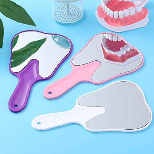 6 Tooth Shaped Handheld Mirrors - Cute Portable Makeup Tools