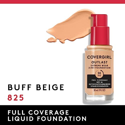 Covergirl Outlast 3-in-1 Full Coverage Liquid Foundation - Buff Beige, SPF 18