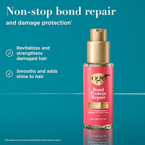 OGX Repair & Protect Bond Protein Hair Serum - 1.7 fl. oz, Anti-Frizz Treatment