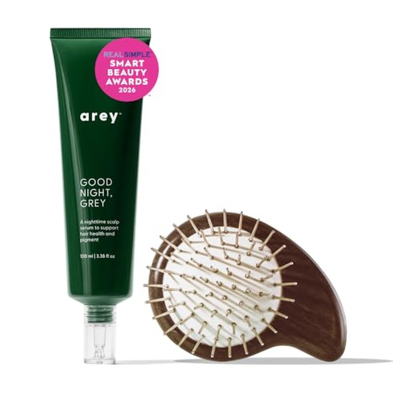 Arey Good Night Scalp Serum 100ml - Vegan Scalp Care Bundle for Density & Health | Includes Scalp Brush
